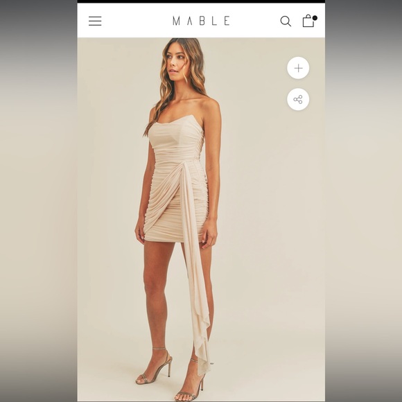 NWT Mable brand -Kynlee Draped tube mini dress - Picture 1 of 7